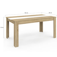 IDMarket - Tavolo da pranzo rettangolare GEORGIA per 8 persone in simil-faggio e bianco 160 x 80 cm