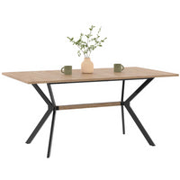 IDMarket - Tavolo da pranzo rettangolare LOUISON 8 persone legno e nero design industriale 160 cm