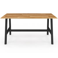 IDMarket - Tavolo da pranzo rettangolare MADELEINE 6 persone legno e metallo 160 cm