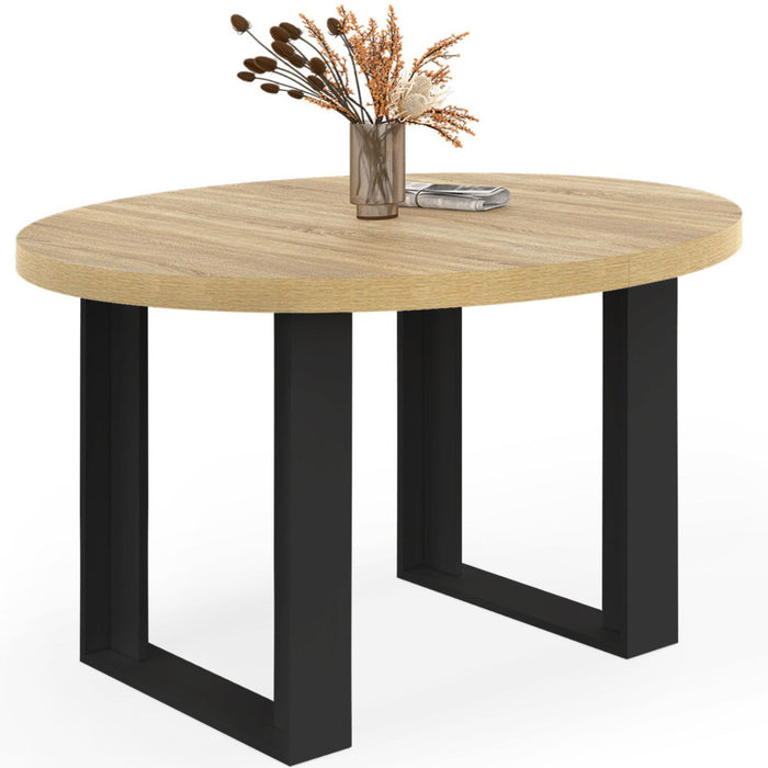 IDMarket - Tavolo da pranzo rotondo allungabile PHOENIX a 4 posti in legno e nero 110 cm