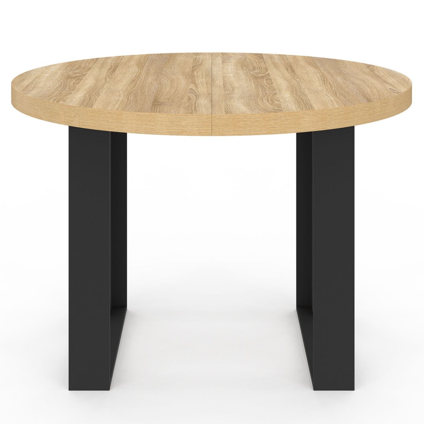 IDMarket - Tavolo da pranzo rotondo allungabile PHOENIX a 4 posti in legno e nero 110 cm