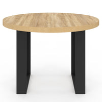 IDMarket - Tavolo da pranzo rotondo allungabile PHOENIX a 4 posti in legno e nero 110 cm