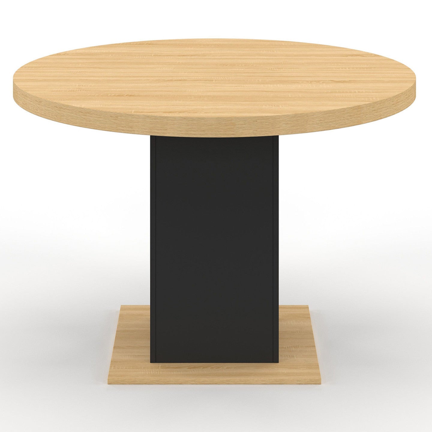 IDMarket - Tavolo da pranzo rotondo EDEN 6 persone in legno e nero 110 cm