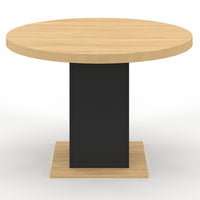 IDMarket - Tavolo da pranzo rotondo EDEN 6 persone in legno e nero 110 cm
