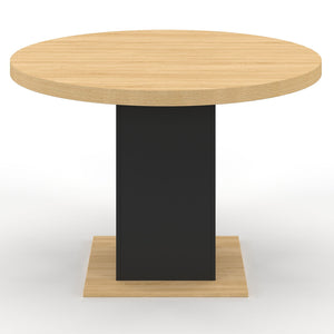 IDMarket - Tavolo da pranzo rotondo EDEN 6 persone in legno e nero 110 cm