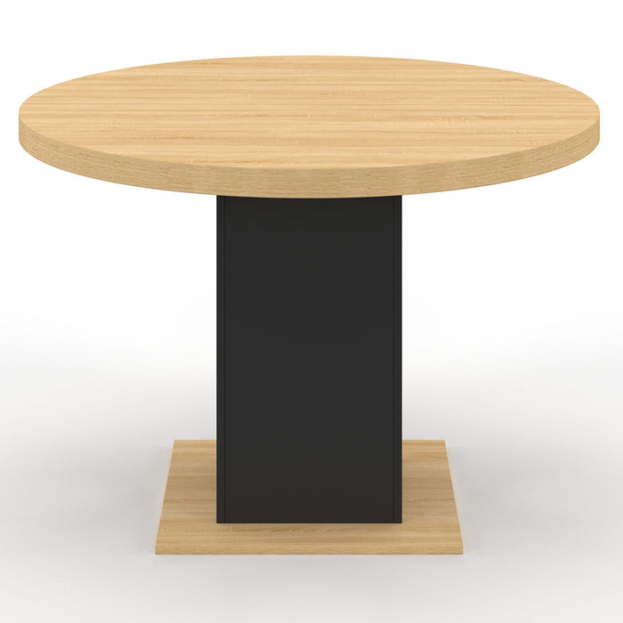 IDMarket - Tavolo da pranzo rotondo EDEN 6 persone in legno e nero 110 cm