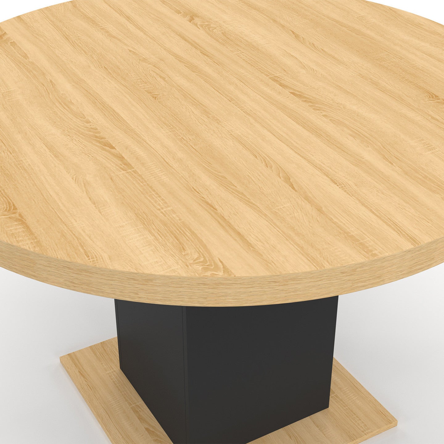 IDMarket - Tavolo da pranzo rotondo EDEN 6 persone in legno e nero 110 cm