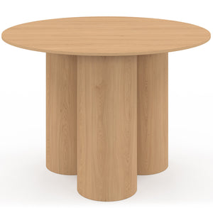 IDMarket - Tavolo da pranzo rotondo ELOISE per 6 persone, faggio 110 cm