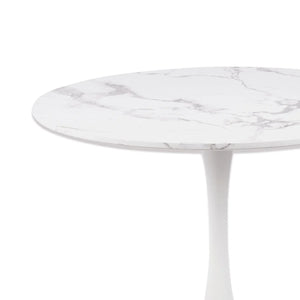 LÚZETE - TAVOLO DA PRANZO ROTONDO IN MARMO BIANCO Ø90 CM SAN ANTONI