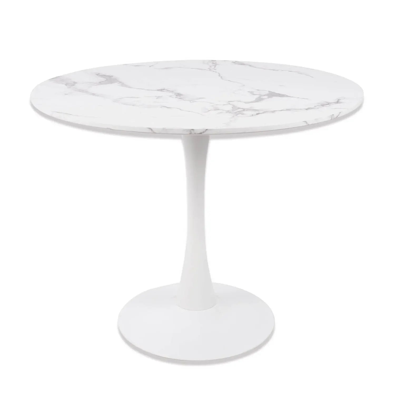 LÚZETE - TAVOLO DA PRANZO ROTONDO IN MARMO BIANCO Ø90 CM SAN ANTONI