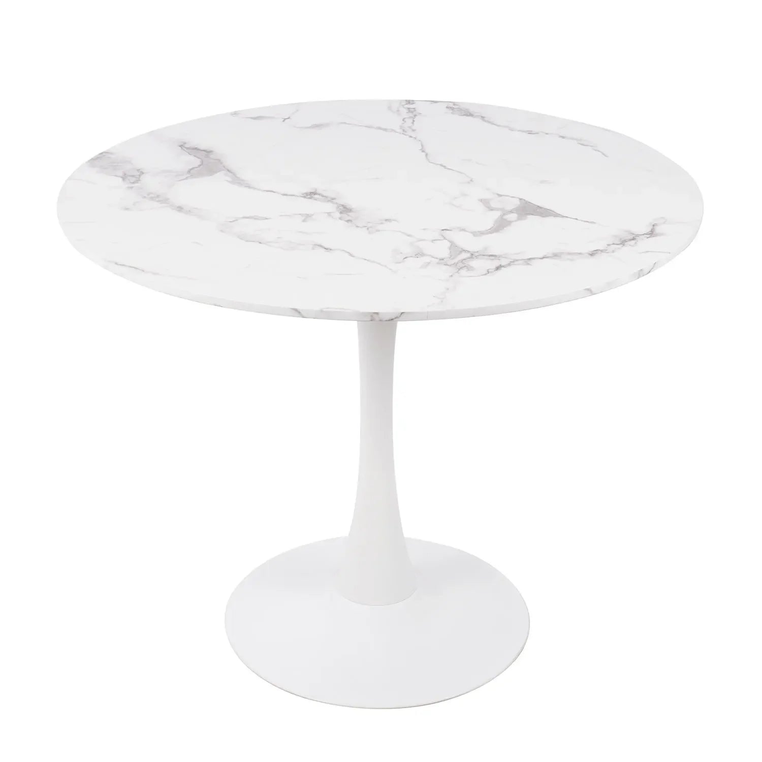 LÚZETE - TAVOLO DA PRANZO ROTONDO IN MARMO BIANCO Ø90 CM SAN ANTONI