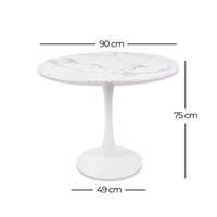 LÚZETE - TAVOLO DA PRANZO ROTONDO IN MARMO BIANCO Ø90 CM SAN ANTONI