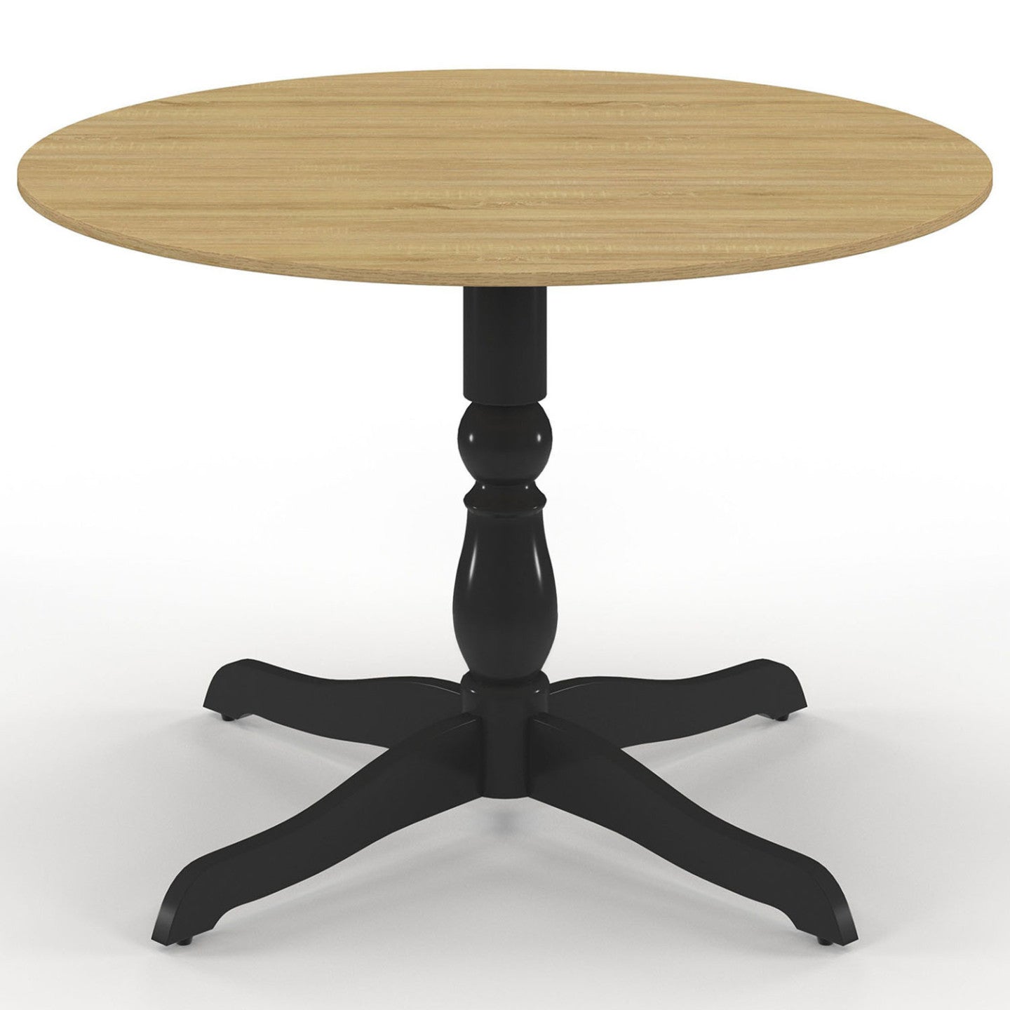 IDMarket - Tavolo da pranzo rotondo MARIE 4-6 persone in faggio e nero 110 cm