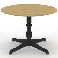 IDMarket - Tavolo da pranzo rotondo MARIE 4-6 persone in faggio e nero 110 cm