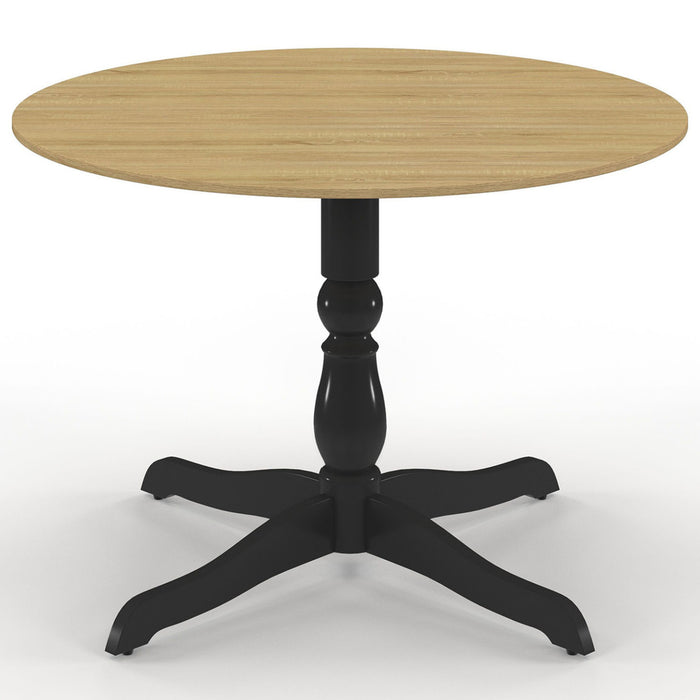 IDMarket - Tavolo da pranzo rotondo MARIE 4-6 persone in faggio e nero 110 cm