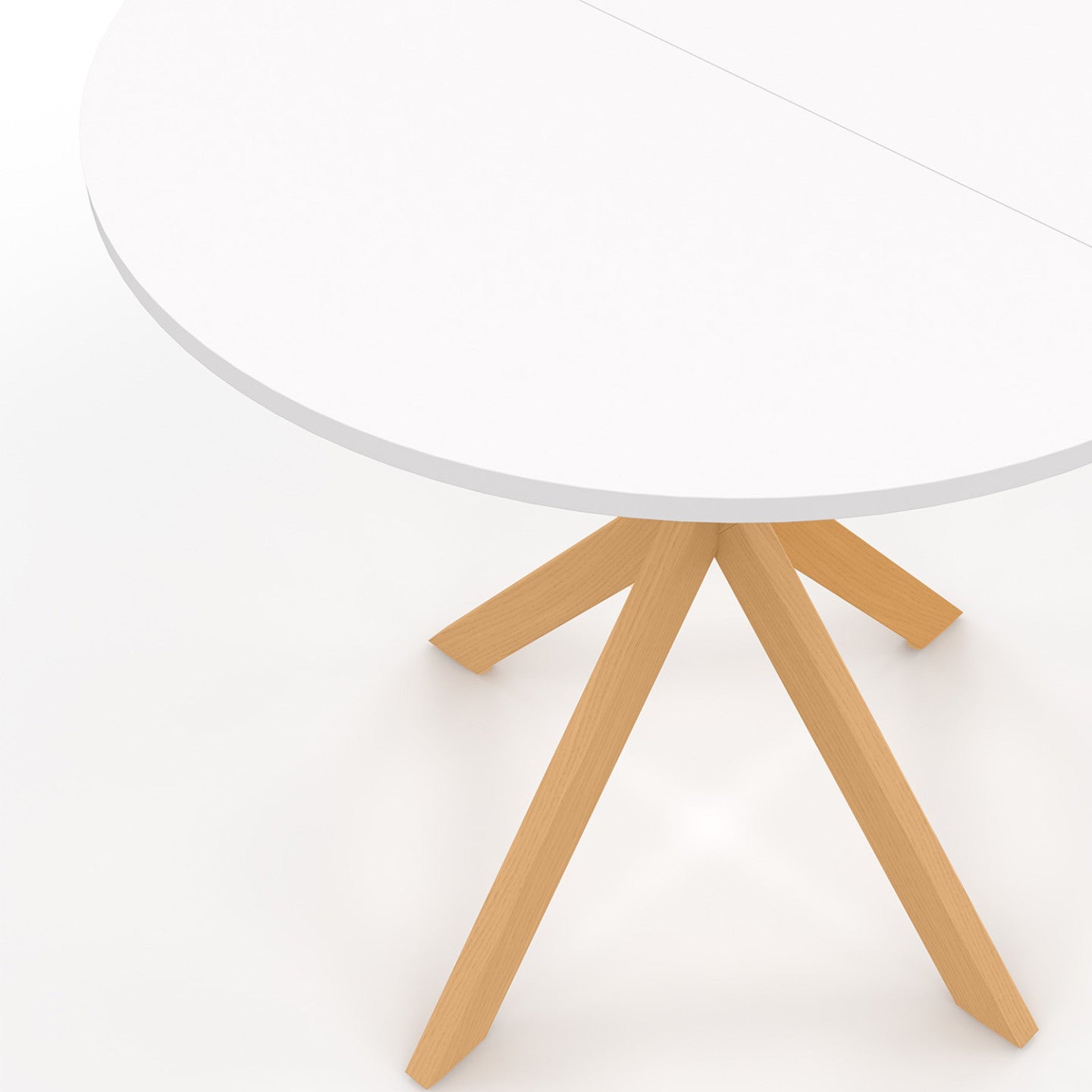 IDMarket - Tavolo da pranzo rotondo per 4 persone GISELE con gamba a ragno in legno e piano bianco 80 cm