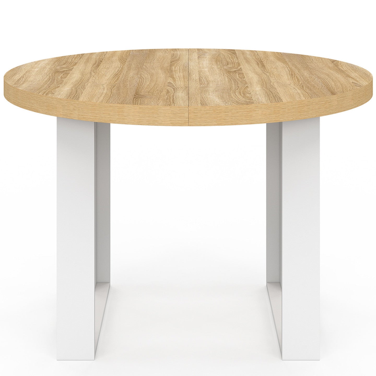 IDMarket - Tavolo da pranzo rotondo PHOENIX per 4 persone in legno e bianco 110 cm