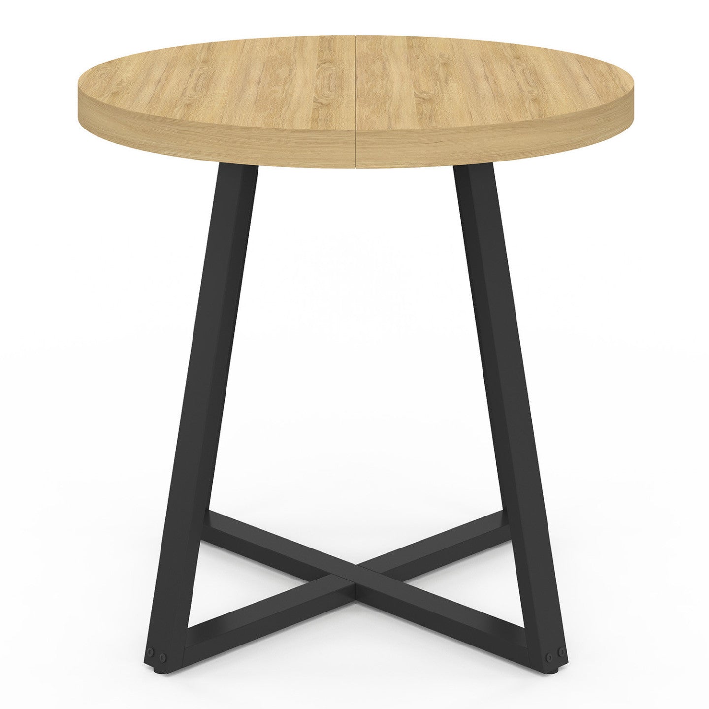 IDMarket - Tavolo da pranzo rotondo SELMA 4 persone in legno e nero 80 cm