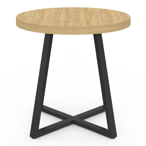 IDMarket - Tavolo da pranzo rotondo SELMA 4 persone in legno e nero 80 cm