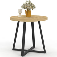 IDMarket - Tavolo da pranzo rotondo SELMA 4 persone in legno e nero 80 cm