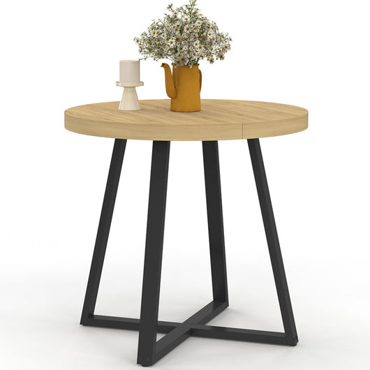 IDMarket - Tavolo da pranzo rotondo SELMA 4 persone in legno e nero 80 cm