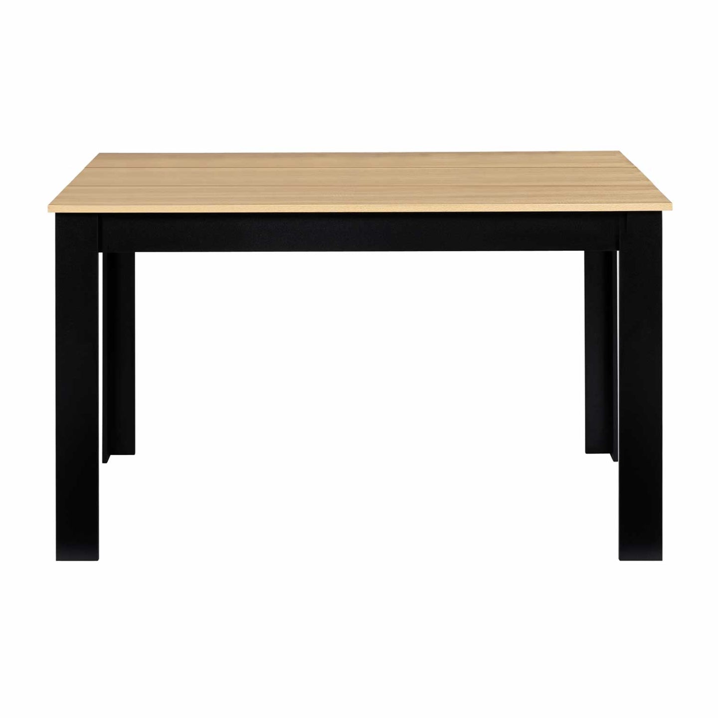 IDMarket - Tavolo da pranzo ROZY per 6 persone nero e piano effetto faggio 110 cm