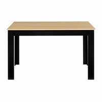 IDMarket - Tavolo da pranzo ROZY per 6 persone nero e piano effetto faggio 110 cm