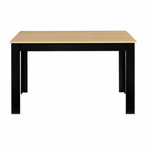 IDMarket - Tavolo da pranzo ROZY per 6 persone nero e piano effetto faggio 110 cm