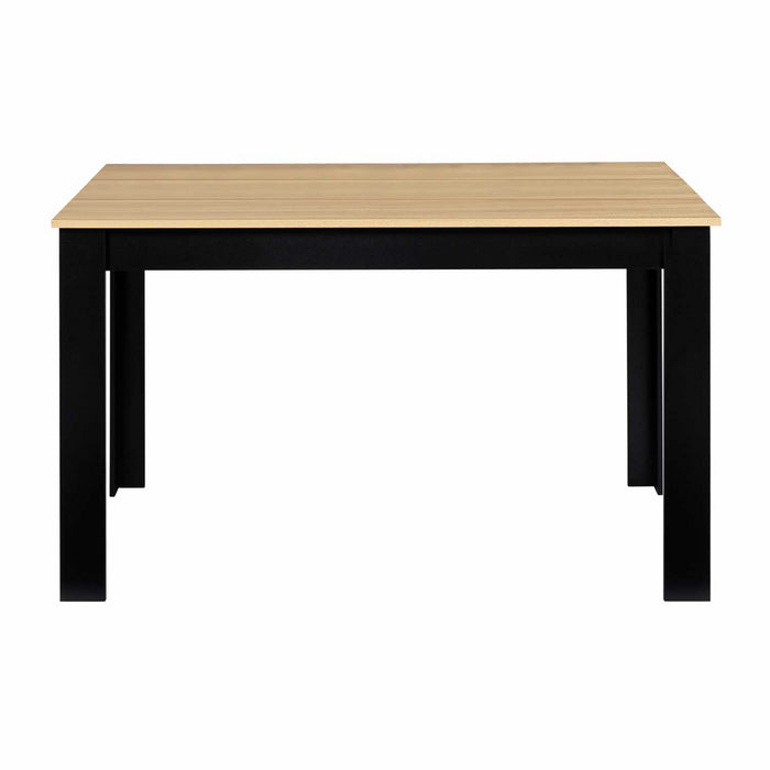 IDMarket - Tavolo da pranzo ROZY per 6 persone nero e piano effetto faggio 110 cm