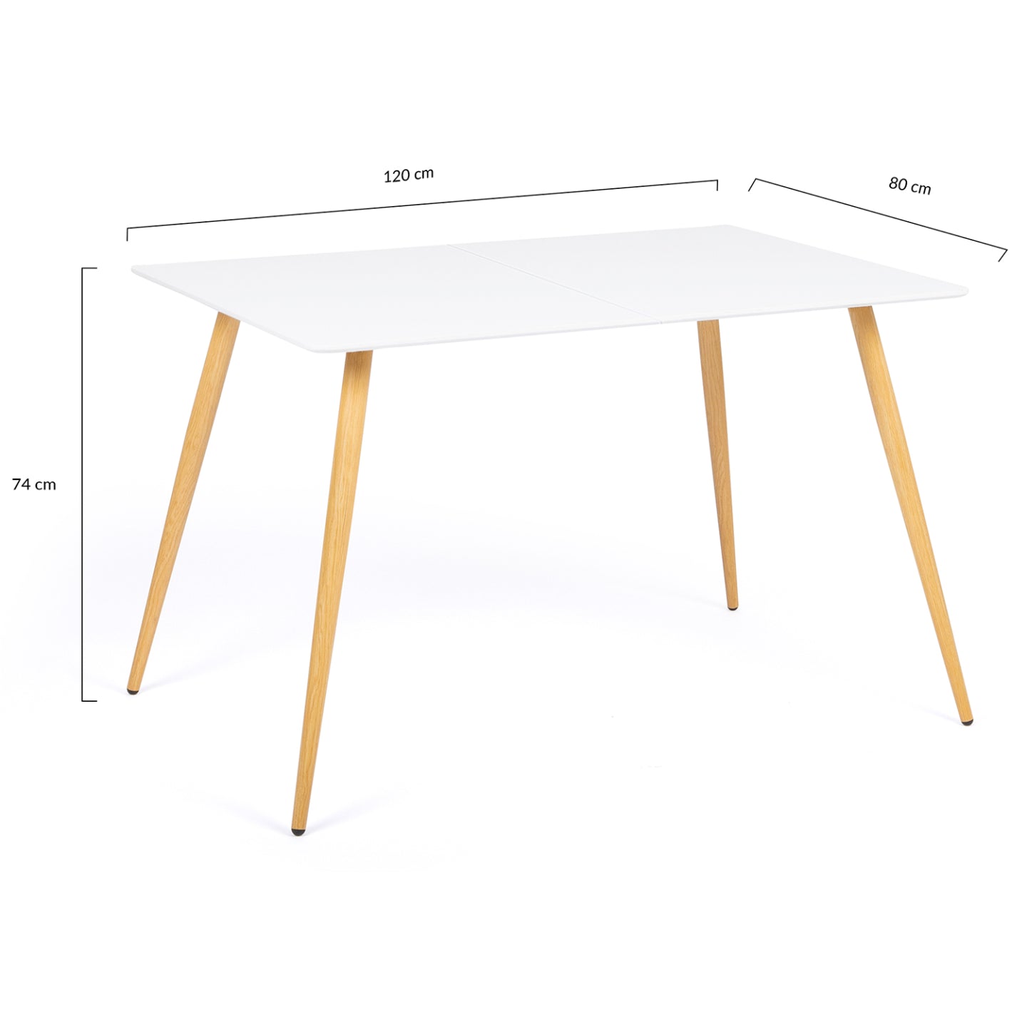 IDMarket - Tavolo da pranzo scandinavo per 6 persone bianco 120 cm SARA