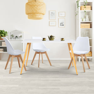 IDMarket - Tavolo da pranzo scandinavo per 6 persone bianco 120 cm SARA