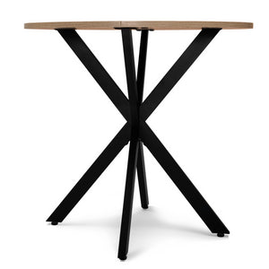 IDMarket - Tavolo da pranzo tondo 2-4 persone con gamba a ragno, legno e nero 80 cm ALIX