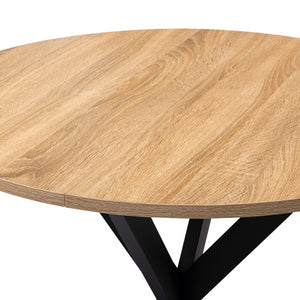 IDMarket - Tavolo da pranzo tondo 2-4 persone con gamba a ragno, legno e nero 80 cm ALIX
