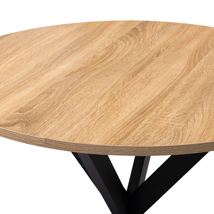 IDMarket - Tavolo da pranzo tondo 2-4 persone con gamba a ragno, legno e nero 80 cm ALIX