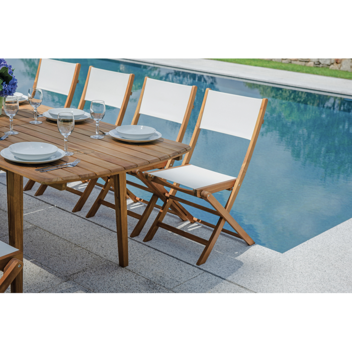 Tavolo Donoratico In Acacia Allungabile 180/240X90 Moia