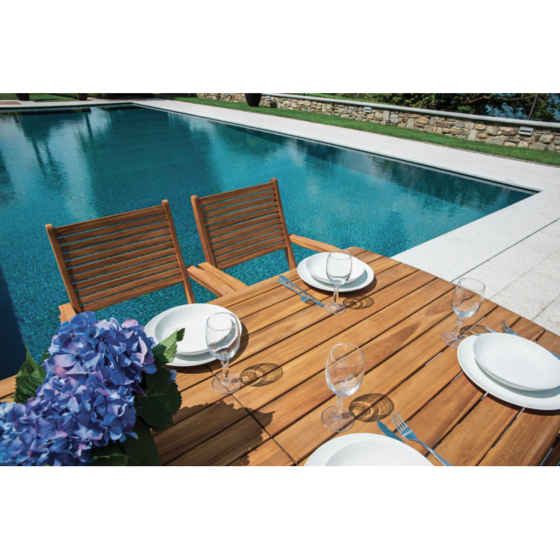 Tavolo Donoratico In Acacia Allungabile 180/240X90 Moia