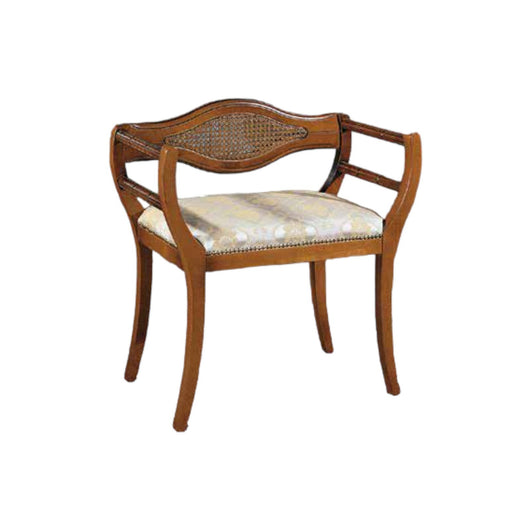 Poltrona imbottita in legno massello intagliata con fregi - Mobili 2G