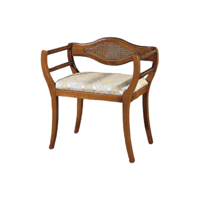 Poltrona imbottita in legno massello intagliata con fregi - Mobili 2G