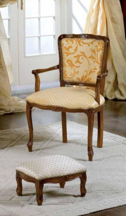Poltrona imbottita in legno massello intagliata con fregi - Mobili 2G