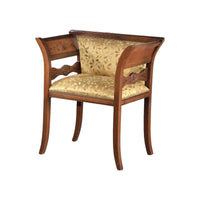 Poltrona imbottita in legno massello intagliata con fregi - Mobili 2G