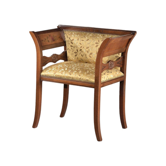 Poltrona imbottita in legno massello intagliata con fregi - Mobili 2G