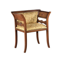 Poltrona imbottita in legno massello intagliata con fregi - Mobili 2G