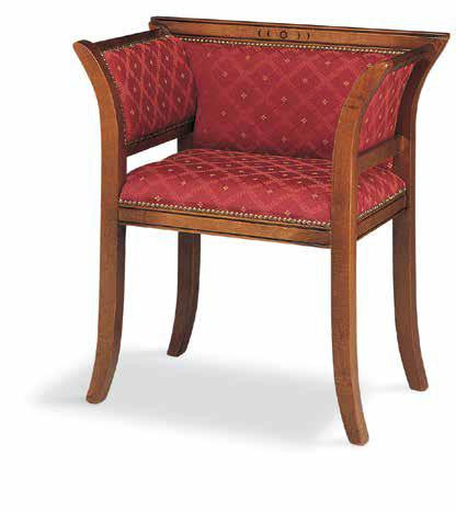 Poltrona imbottita in legno massello intagliata con fregi - Mobili 2G