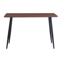 Tavolo Edith 120x70x75 Piano In Mdf Marrone E Gambe Nere