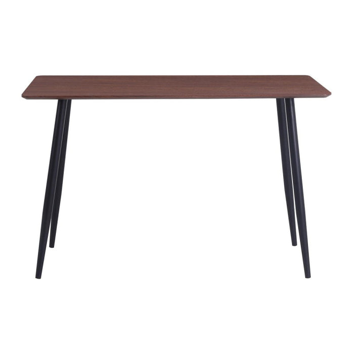 Tavolo Edith 120x70x75 Piano In Mdf Marrone E Gambe Nere