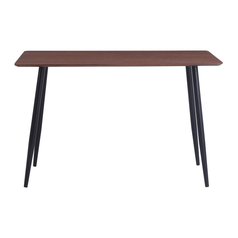 Tavolo Edith 120x70x75 Piano In Mdf Marrone E Gambe Nere