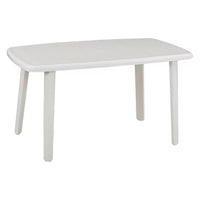 Trade Shop - Tavolo Esterno Bianco 140x90cm Plastica Resistente Per Patio Giardino Terrazza 002398 -        