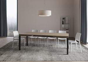 Tavolo allungabile 120/204x80 cm Everyday tortora gambe antracite