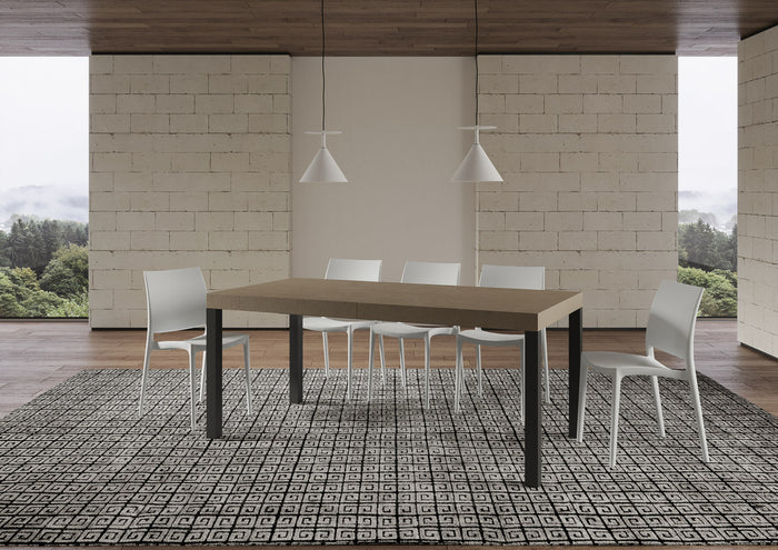 Tavolo allungabile 200/304x90 cm Everyday tortora gambe antracite