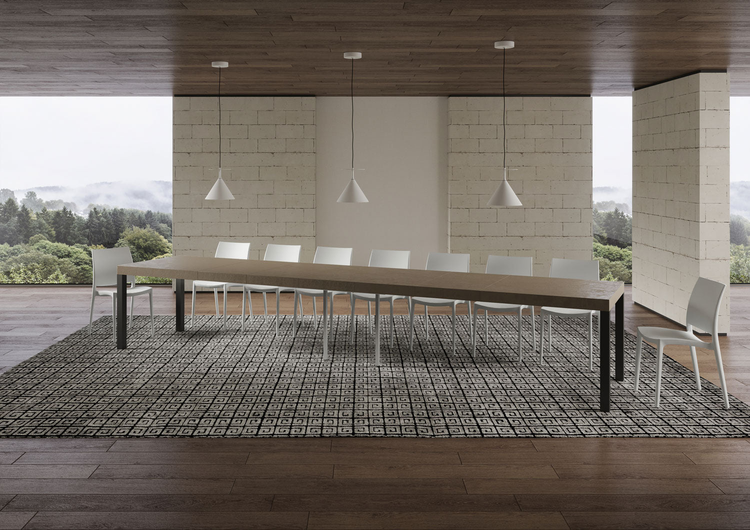 Tavolo allungabile 200/460x90 cm Everyday Premium tortora gambe antracite